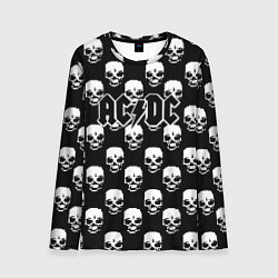 Лонгслив мужской AC DC rock skull, цвет: 3D-принт