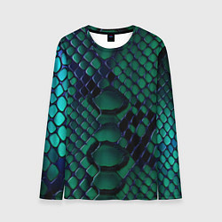 Лонгслив мужской Бирюзовая змеиная кожа, цвет: 3D-принт
