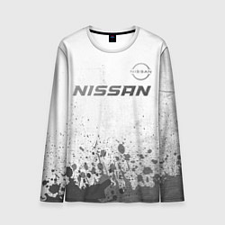 Мужской лонгслив Nissan - white gradient посередине