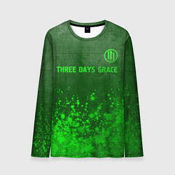 Мужской лонгслив Three Days Grace - green gradient посередине