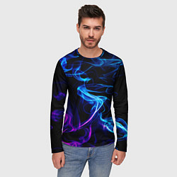 Лонгслив мужской Color blue pink, цвет: 3D-принт — фото 2
