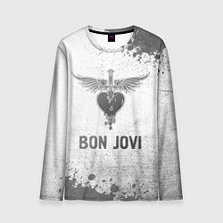 Мужской лонгслив Bon Jovi - white gradient