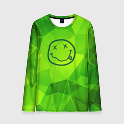 Лонгслив мужской Nirvana green poly, цвет: 3D-принт