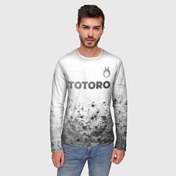 Лонгслив мужской Totoro - white gradient посередине, цвет: 3D-принт — фото 2