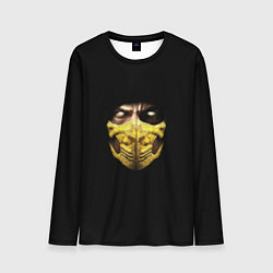 Лонгслив мужской Лицо ниндзя в желтой маске, цвет: 3D-принт