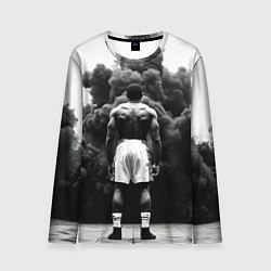 Лонгслив мужской Мухаммед Али в черном дыму, цвет: 3D-принт