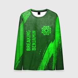 Мужской лонгслив Breaking Benjamin - green gradient вертикально