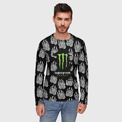 Лонгслив мужской Monster energy медвежьи лапы, цвет: 3D-принт — фото 2
