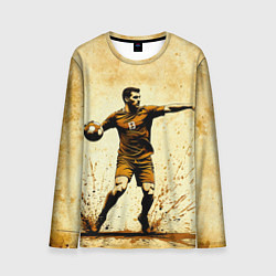 Мужской лонгслив Гандболист на бежевом
