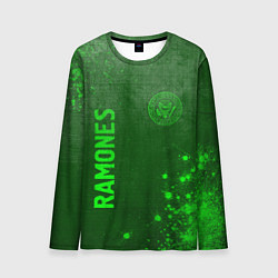 Лонгслив мужской Ramones - green gradient вертикально, цвет: 3D-принт