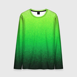 Лонгслив мужской Градиент мозаика зелёный в тёмный, цвет: 3D-принт