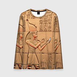 Лонгслив мужской Фараон со смартфоном египетский барельеф, цвет: 3D-принт