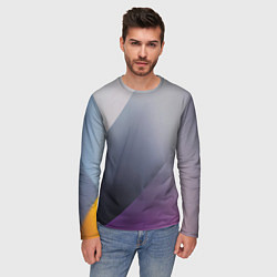 Лонгслив мужской Color grey with stripes, цвет: 3D-принт — фото 2