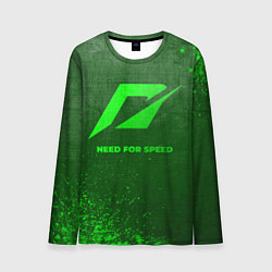 Мужской лонгслив Need for Speed - green gradient