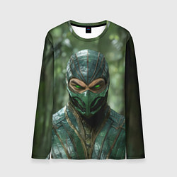 Мужской лонгслив Рептилия с зелеными глазами