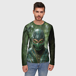 Лонгслив мужской Рептилия с зелеными глазами, цвет: 3D-принт — фото 2
