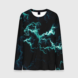 Лонгслив мужской Lightning light blue glow, цвет: 3D-принт