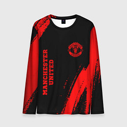 Мужской лонгслив Manchester United - red gradient вертикально