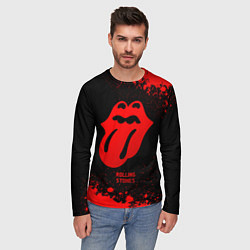 Лонгслив мужской Rolling Stones - red gradient, цвет: 3D-принт — фото 2