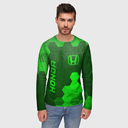 Лонгслив мужской Honda - green gradient вертикально, цвет: 3D-принт — фото 2