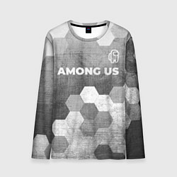 Мужской лонгслив Among Us - grey gradient посередине