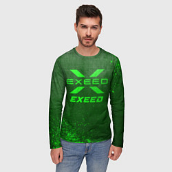 Лонгслив мужской Exeed - green gradient, цвет: 3D-принт — фото 2