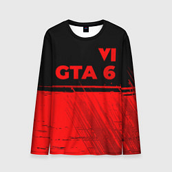 Лонгслив мужской GTA 6 - red gradient посередине, цвет: 3D-принт