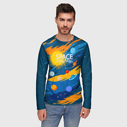 Лонгслив мужской Млечный путь -наш дом, цвет: 3D-принт — фото 2