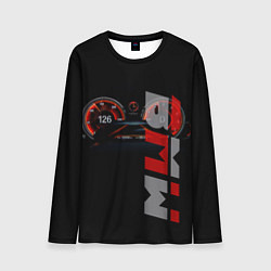 Лонгслив мужской BMW спидометр и надпись, цвет: 3D-принт