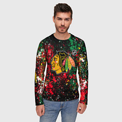 Лонгслив мужской Chicago Blackhawks NHL black, цвет: 3D-принт — фото 2