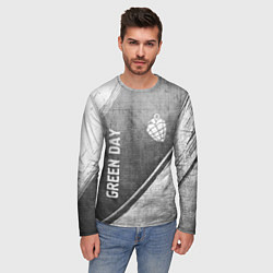 Лонгслив мужской Green Day - grey gradient вертикально, цвет: 3D-принт — фото 2