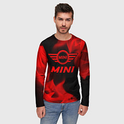 Лонгслив мужской Mini - red gradient, цвет: 3D-принт — фото 2