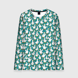 Лонгслив мужской Злой гусь узор, цвет: 3D-принт