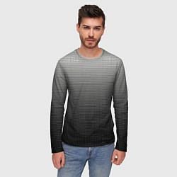 Лонгслив мужской Градиент металлический тёмно-серый, цвет: 3D-принт — фото 2
