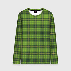 Лонгслив мужской Зеленый тартан, цвет: 3D-принт