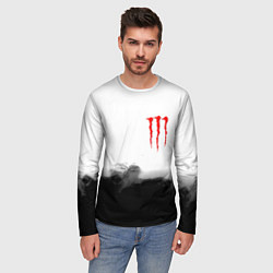 Лонгслив мужской Monster energy splash smoke, цвет: 3D-принт — фото 2