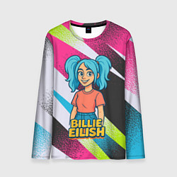 Лонгслив мужской Билли Айлиш в стиле мультфильма, цвет: 3D-принт