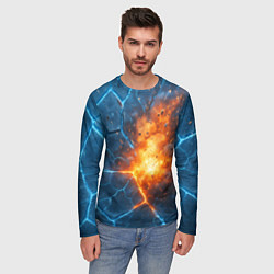 Лонгслив мужской Взрыв из объемных плит, цвет: 3D-принт — фото 2