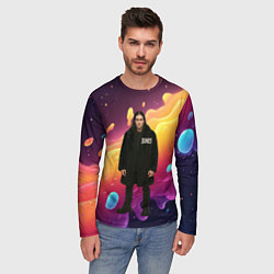 Лонгслив мужской Bones во весь рост в черной одежде, цвет: 3D-принт — фото 2