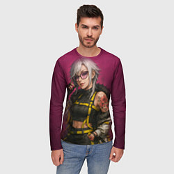 Лонгслив мужской Девушка с татуировкой в очках, цвет: 3D-принт — фото 2