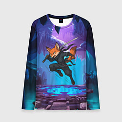 Лонгслив мужской Лис ниндзя в прыжке, цвет: 3D-принт