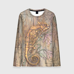 Мужской лонгслив Стимпанк механический киберхамелеон