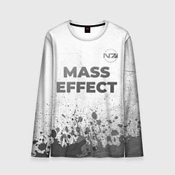 Лонгслив мужской Mass Effect - white gradient посередине, цвет: 3D-принт