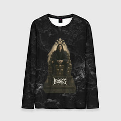 Мужской лонгслив Bones сидит на троне из черепов