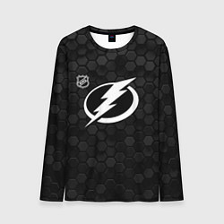 Лонгслив мужской Тампа Бэй Лайтнинг - черные соты, цвет: 3D-принт