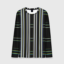 Лонгслив мужской Neon yellow blue white, цвет: 3D-принт