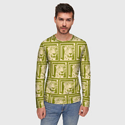 Лонгслив мужской Леопард в оливковом, цвет: 3D-принт — фото 2