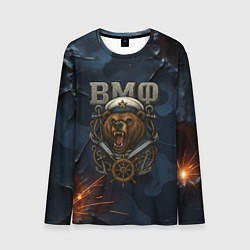 Мужской лонгслив ВМФ агрессивный медведь