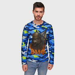 Лонгслив мужской ВМФ злой медведь в шлеме, цвет: 3D-принт — фото 2