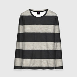 Лонгслив мужской Текстурные черно-белые полосы, цвет: 3D-принт